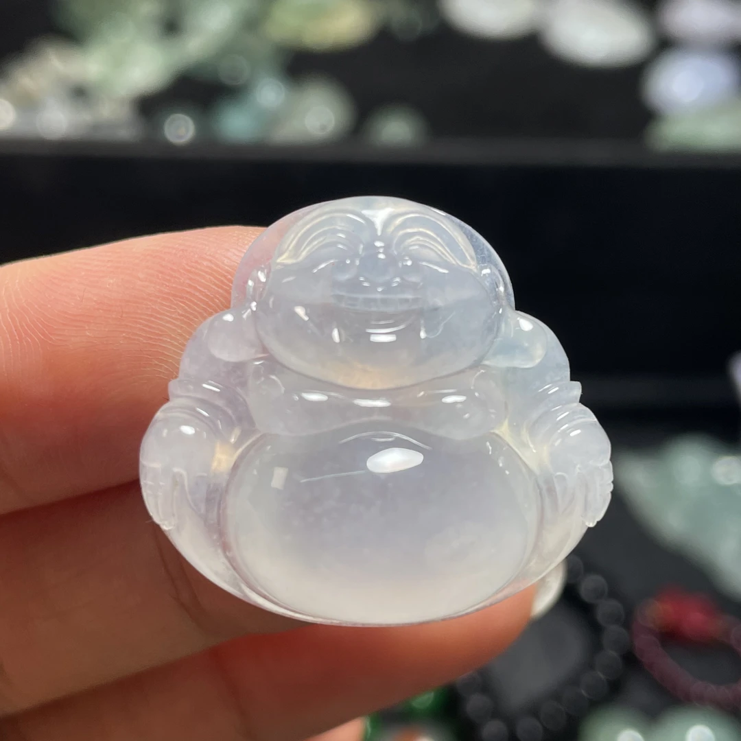 冰种佛公挂件，冰透完美