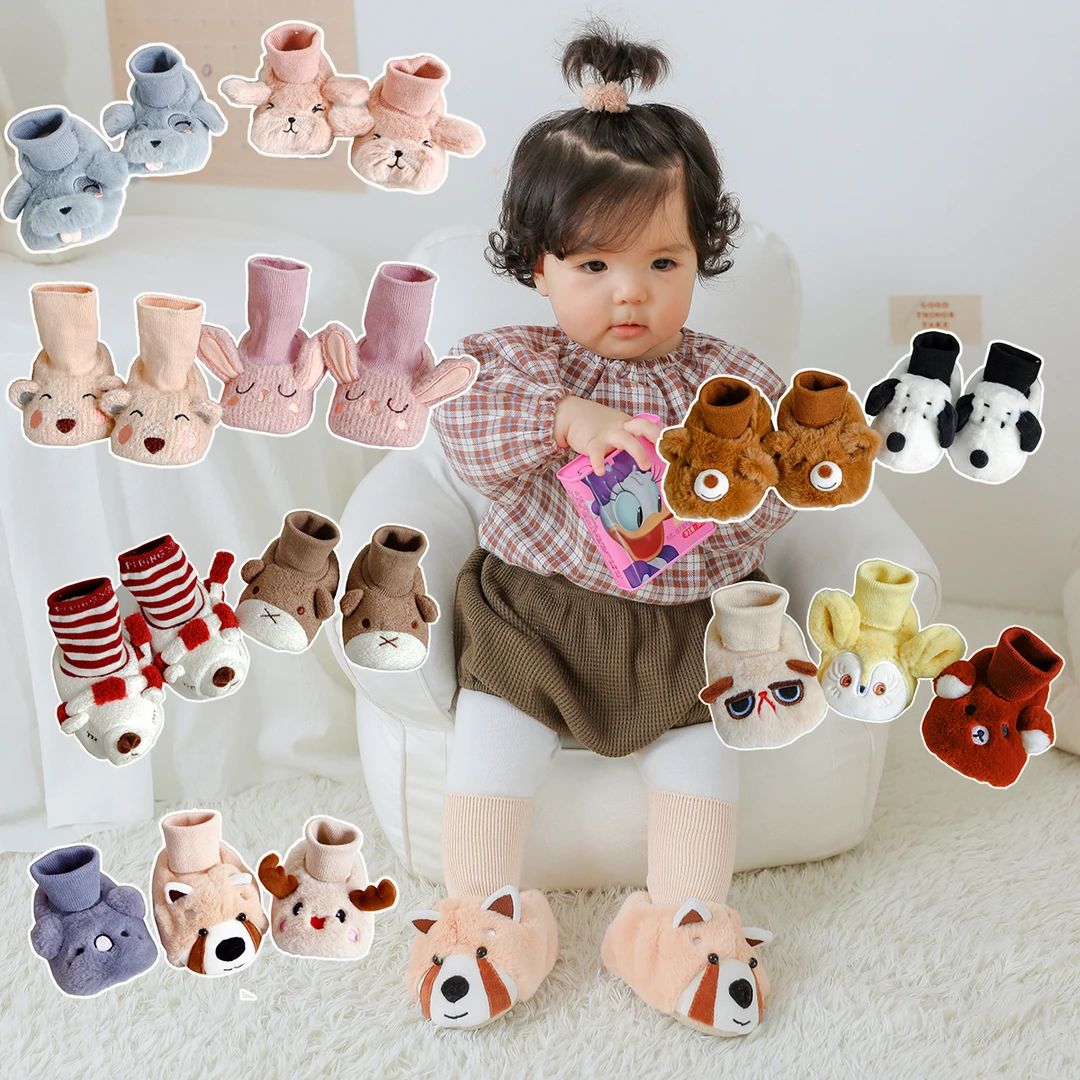 新生儿软底学步棉鞋秋冬保暖加绒不掉跟鞋袜