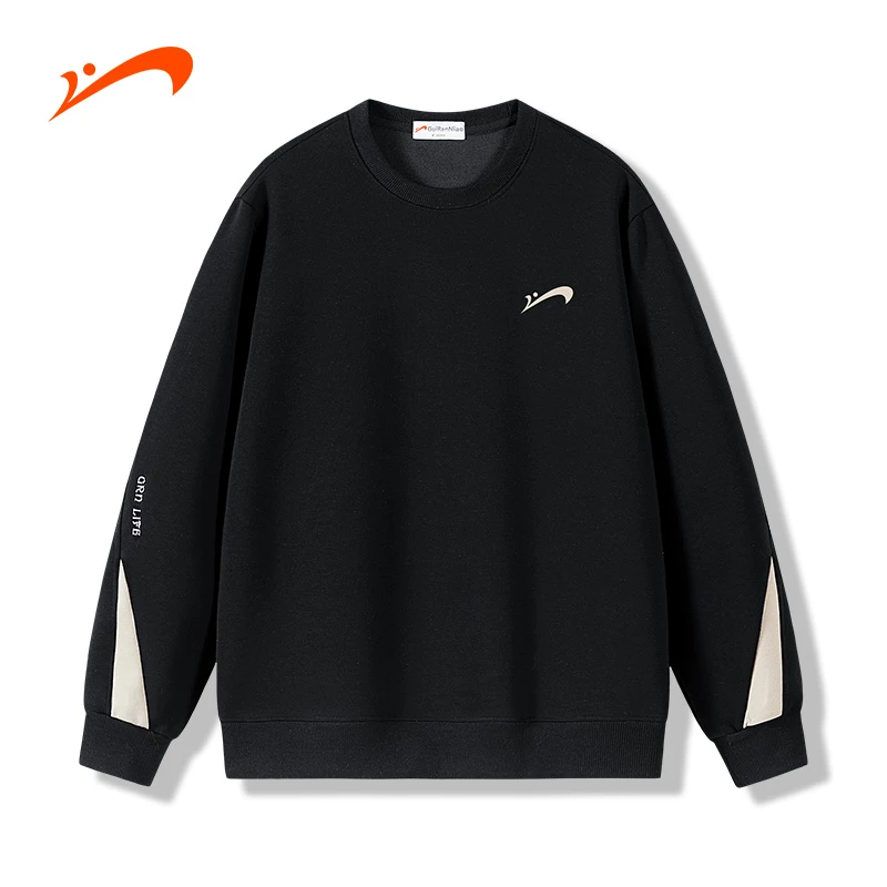 【秋冬上新】贵人鸟新款情侣圆领卫衣潮流百搭男经典撞色女套头长袖