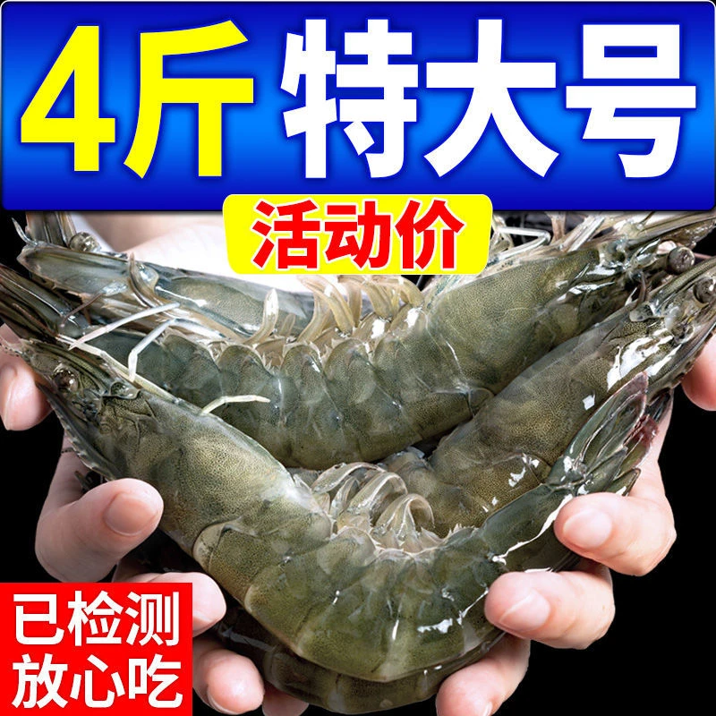 顺丰超大高品质特大青岛大虾鲜活新鲜冷冻虾子批发青虾基围虾海鲜