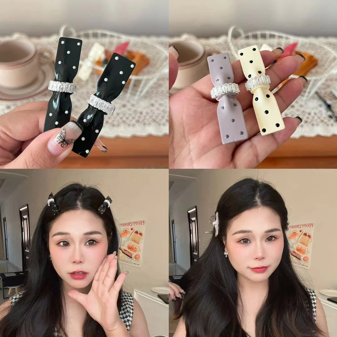 韩系ins风波点闪钻公主头发夹鸭嘴夹后脑勺侧边夹