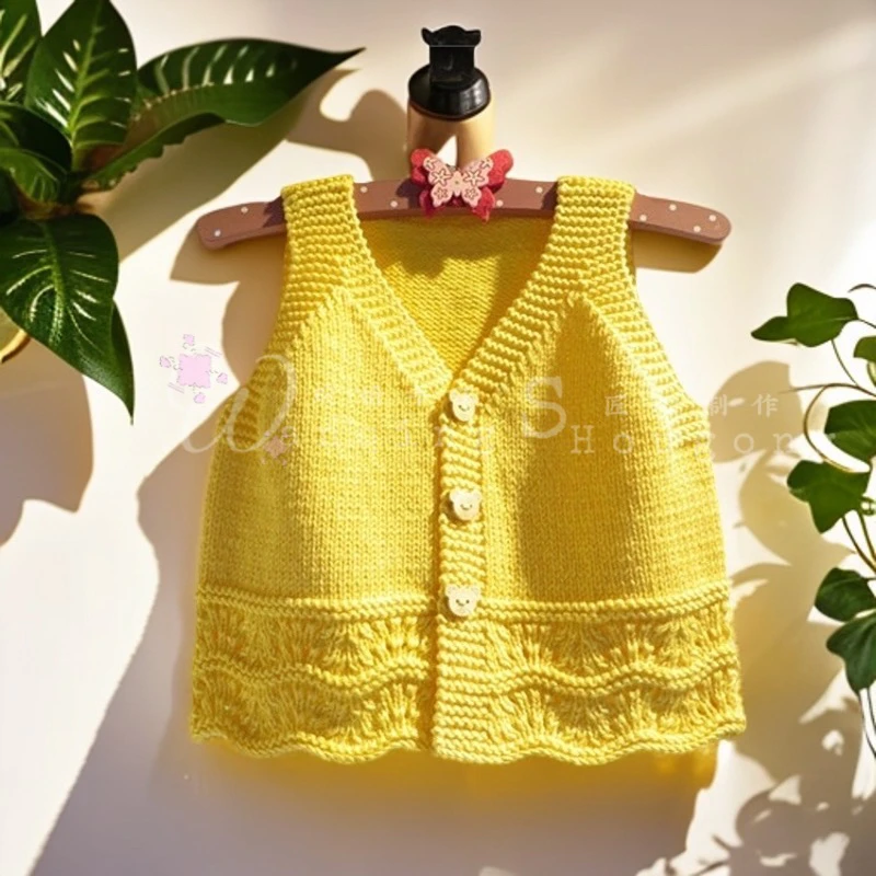 琬情家凤尾花背心毛衣diy自制材料包 含线材工具手工柔软