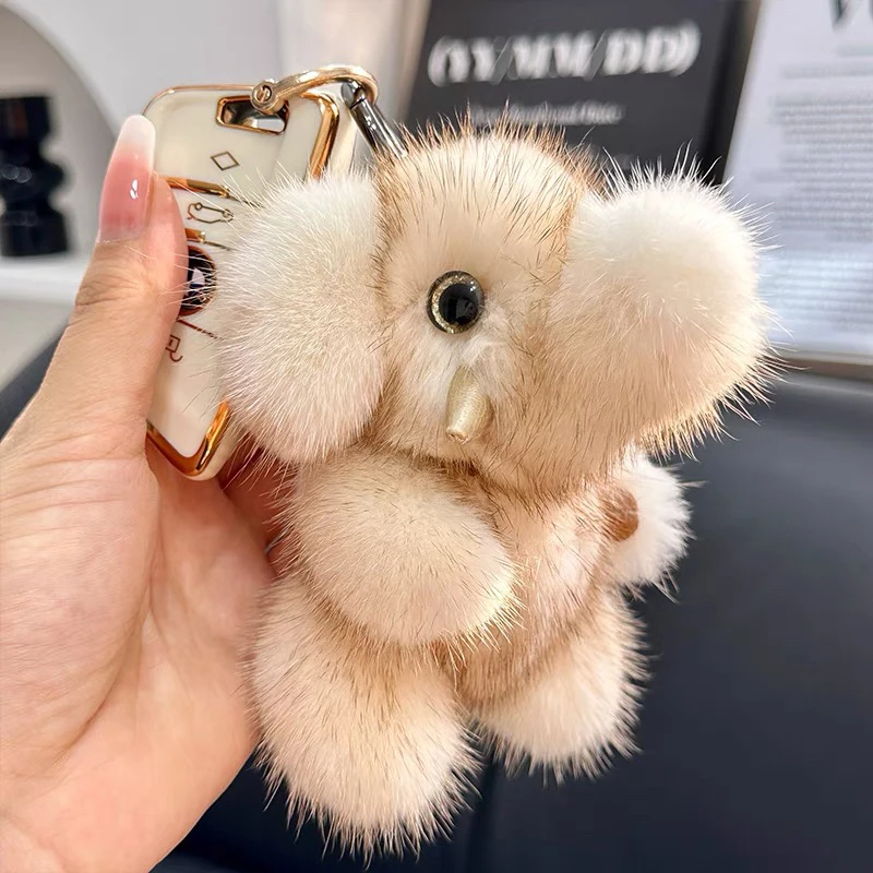 新款可爱五关节大象毛绒公仔整貂挂件包包钥匙扣