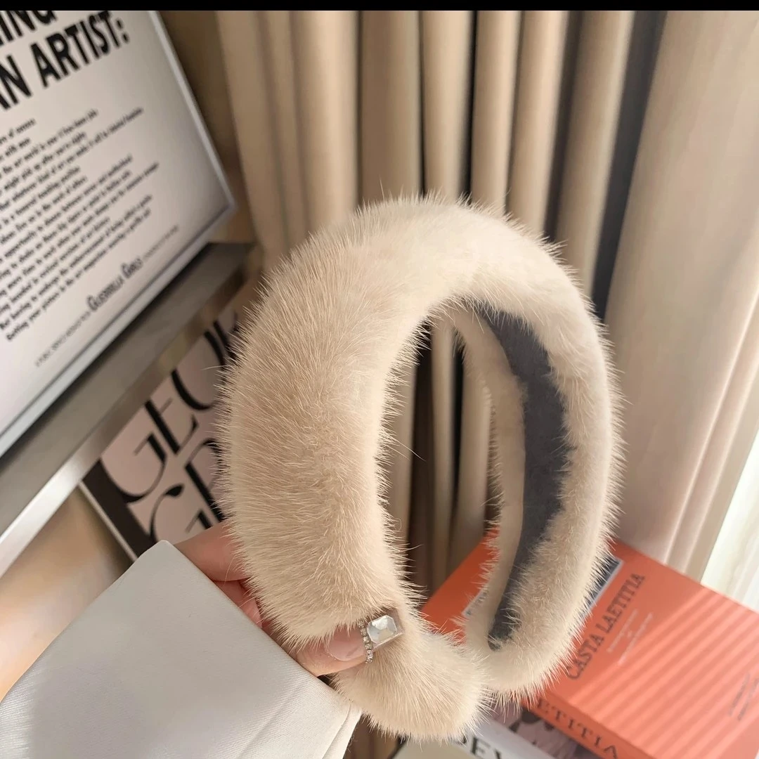 【水貂毛发箍】毛发卡百搭简约头箍头饰毛绒甜美防滑气质皮草网红