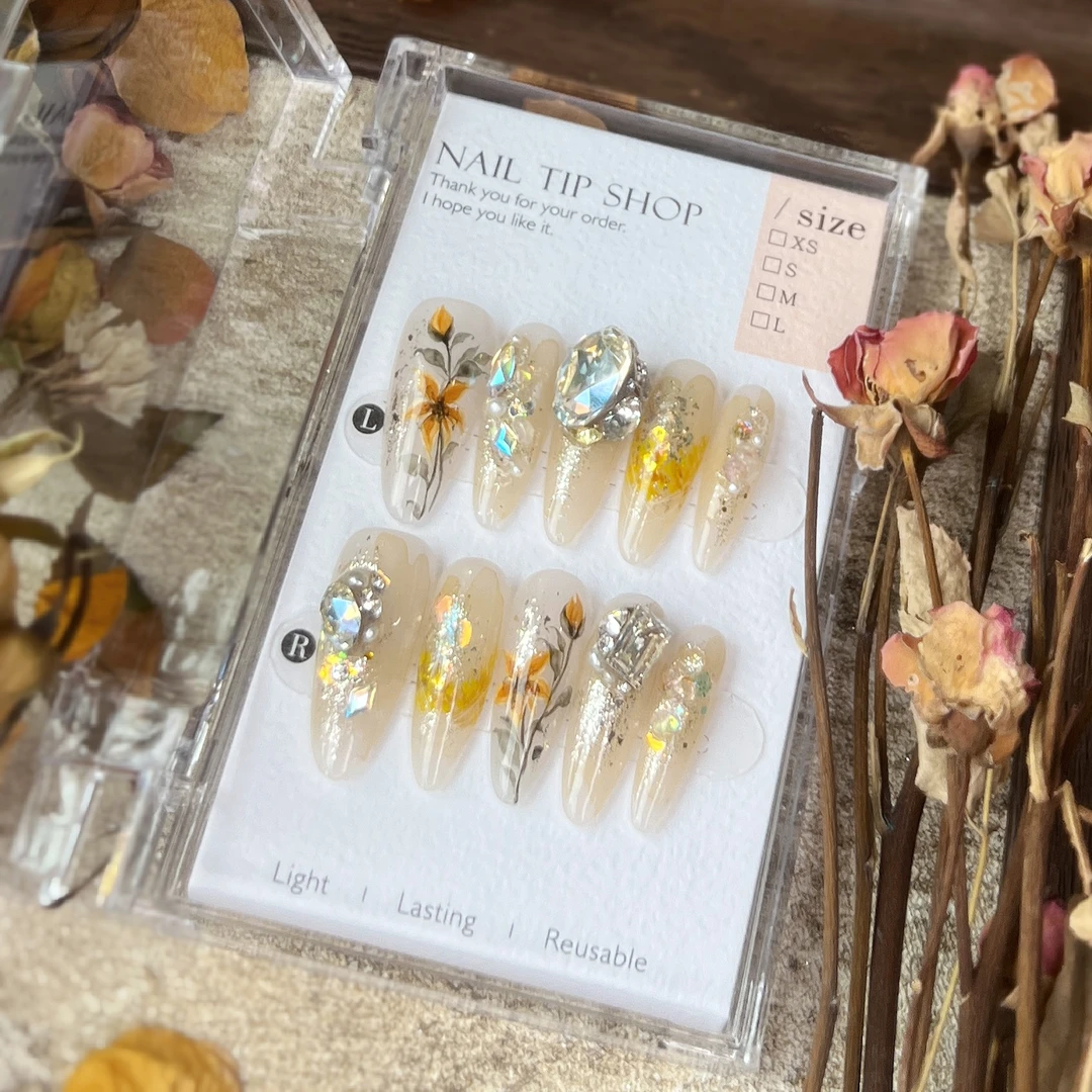 郭小双穿戴甲【油画木槿】全华版手工穿戴甲10片盒装-H30195