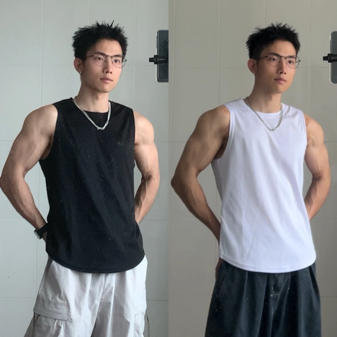 黑子舞想速干无袖背心男女网眼透气美式健身t恤运动跑步训练衣