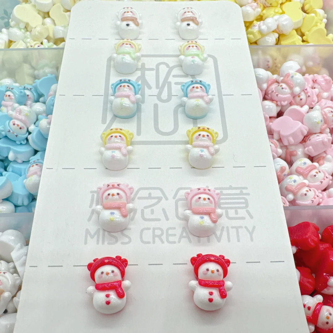 想念【定制】小雪人小u女孩diy饰品树脂配件发饰钥匙扣奶油胶贴片