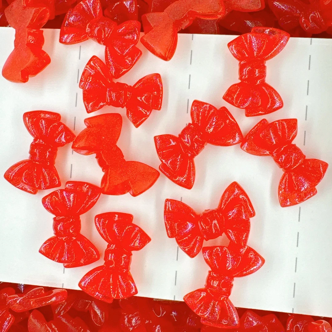 想念（定制）珠光细闪蝴蝶结diy点缀树脂饰品配件挂件手机壳材料