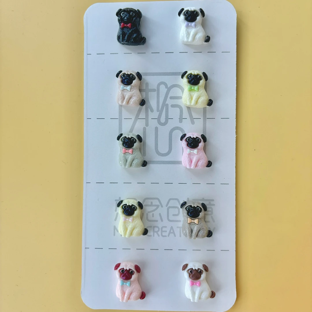 想念皮皮黑黑狗狗diy树脂饰品耳钉发夹发饰奶油胶手作材料贴片