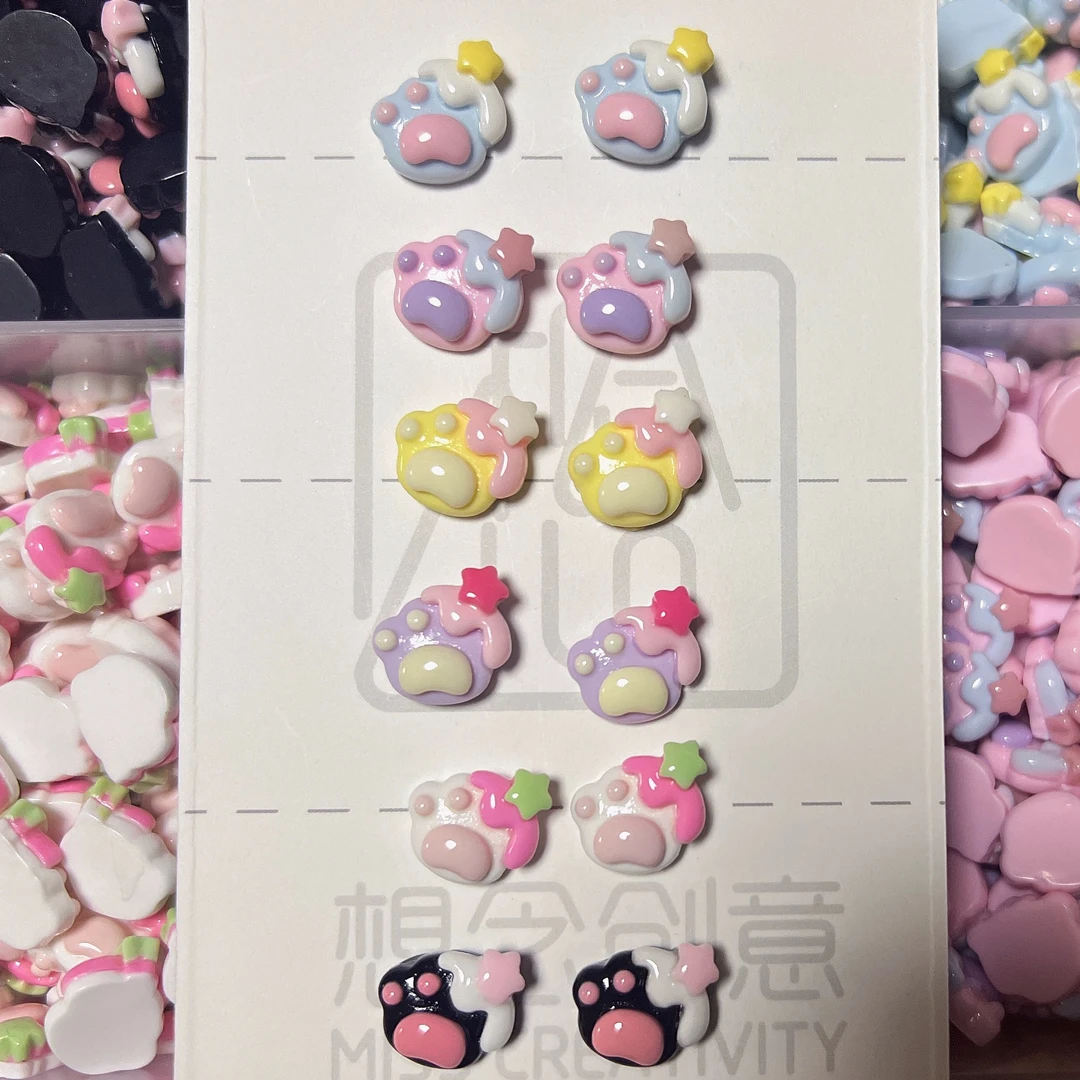 想念定制小猫爪diy树脂饰品配件挂件发饰品奶油胶材料贴片