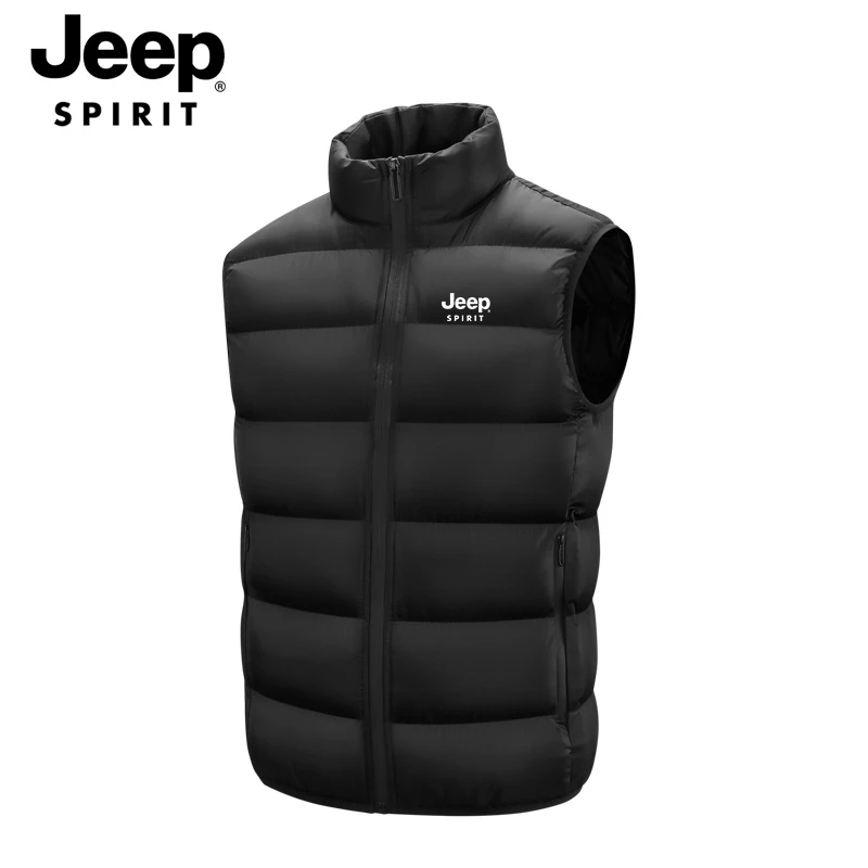 JEEPSPIRIT吉普马甲男2024秋冬新款防风保暖马甲背心休闲百搭马甲
