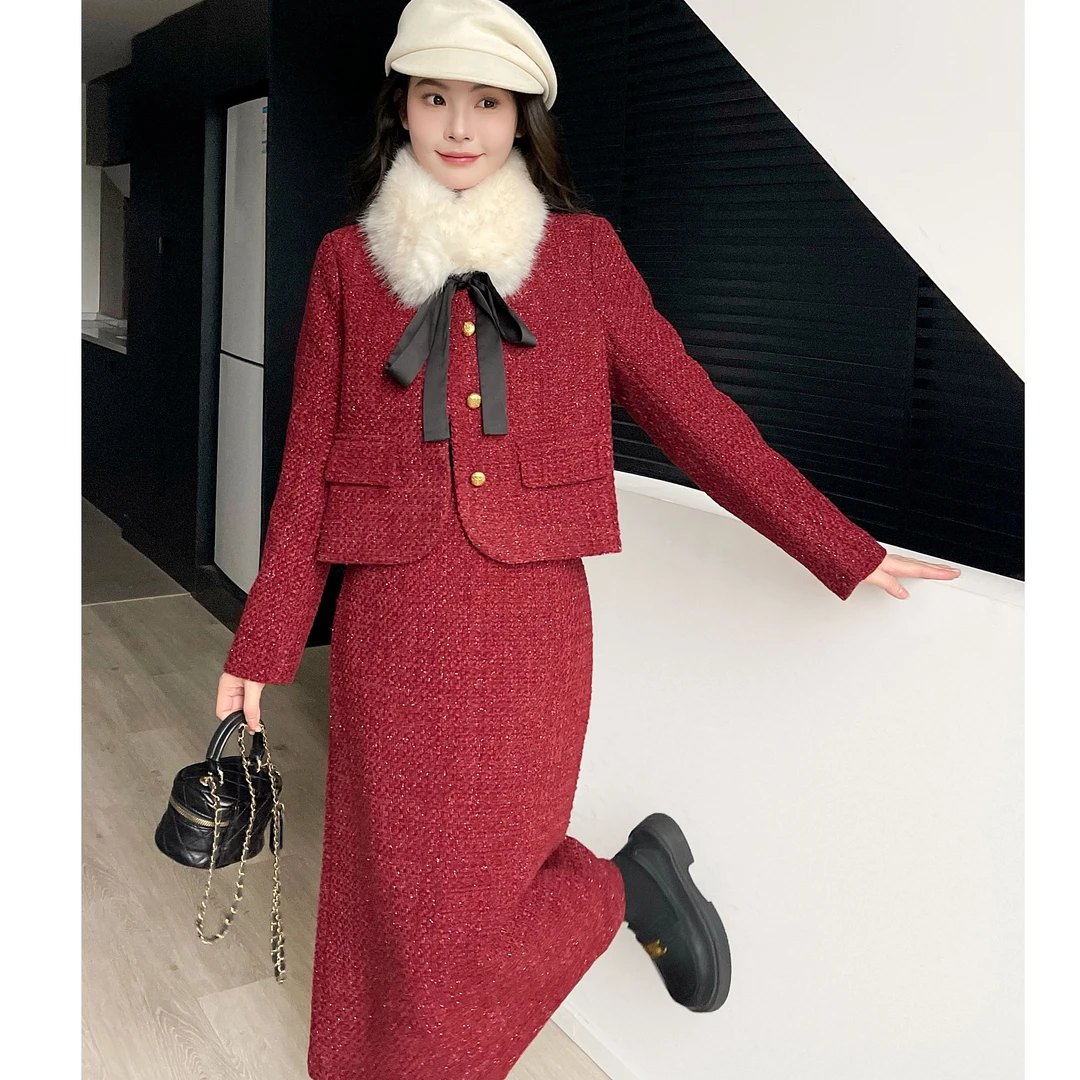 【贺筱姐】高级感法式小香风气质百搭套装两件套T291款