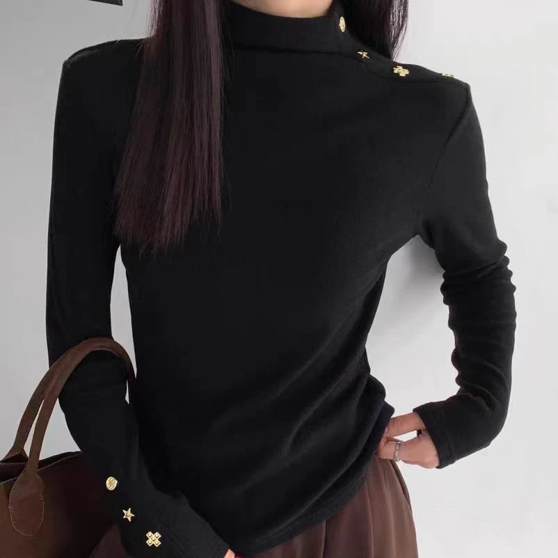 【贺筱姐】设计感时尚洋气百搭打底衫上衣S904款