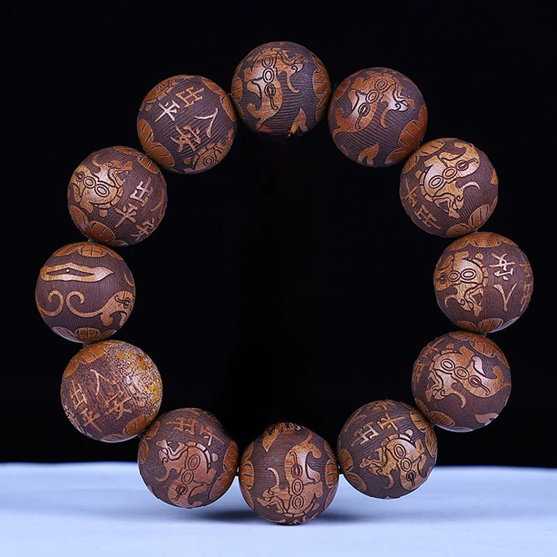 非洲黄花梨20mm12颗精雕出入平安开车盘大气男士手串挡位珠车挂