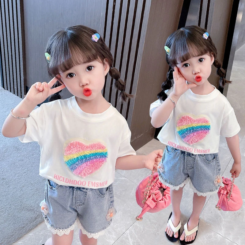 女童短袖t恤夏装2025新款女宝宝薄款上衣儿童半袖夏季童装体恤夏T