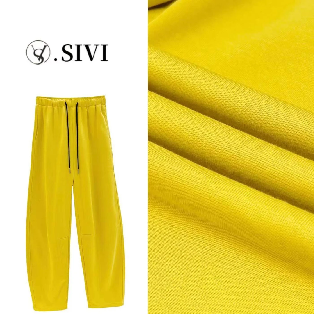 熙薇休闲弯刀裤【日落黄昏】秋冬新款时尚显瘦百搭裤F6755