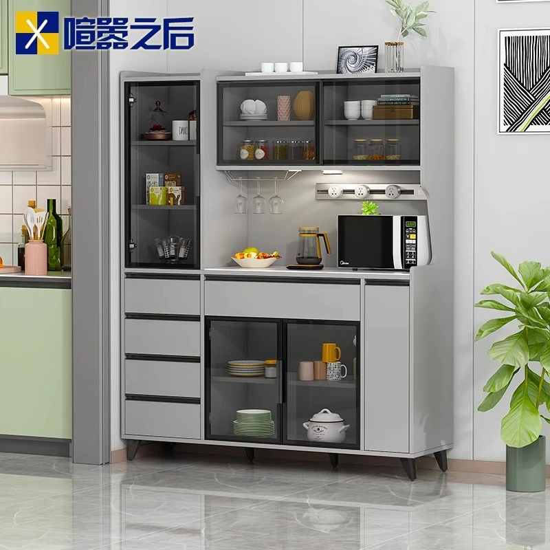 意式轻奢岩板餐边柜酒柜一体靠墙高柜餐厅储物柜茶水柜定制8G220