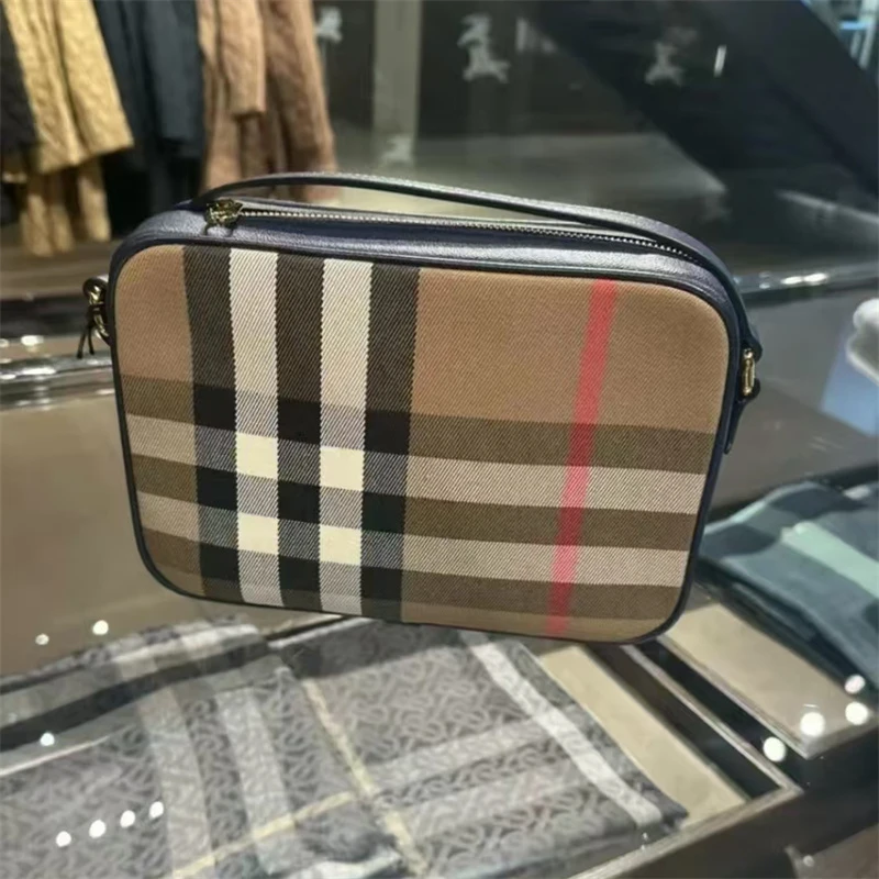 【巴黎直邮】BURBERRY博柏利 经典格纹斜跨单肩包 桦木棕 80840271