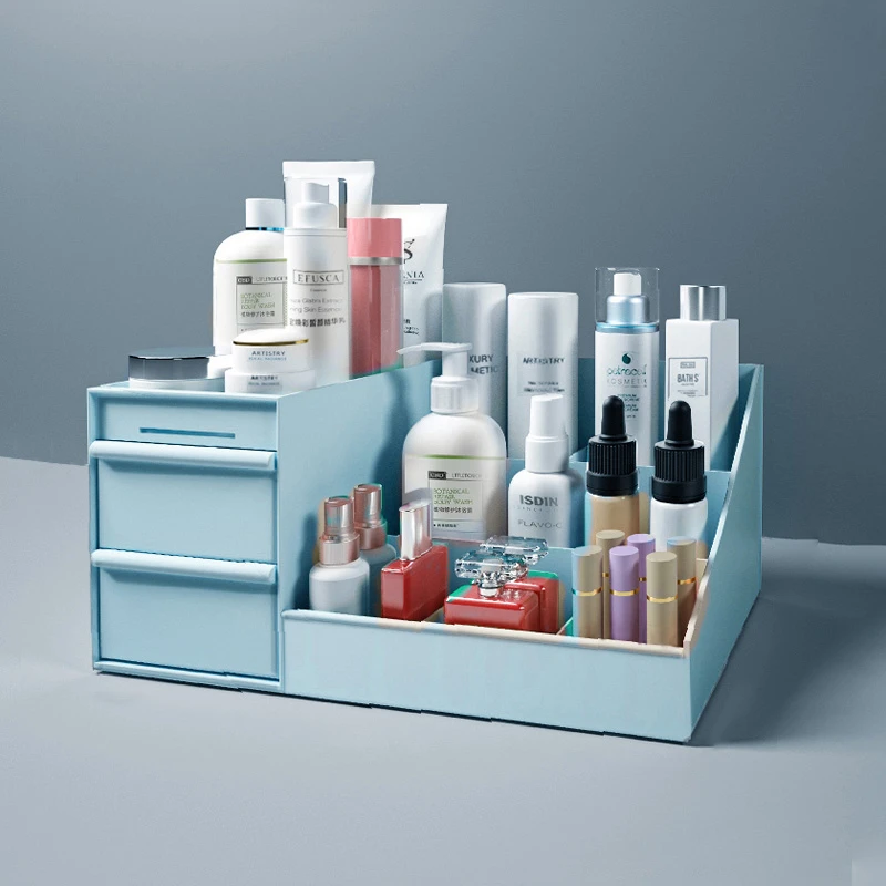 桌面收纳盒化妆护肤品学生抽屉式梳妆台宿舍神器书桌上置物架防尘