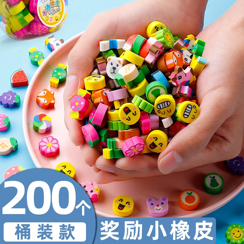 圣诞卡通橡皮幼儿园小奖品水果动物橡皮擦小学生专用学习文具儿童