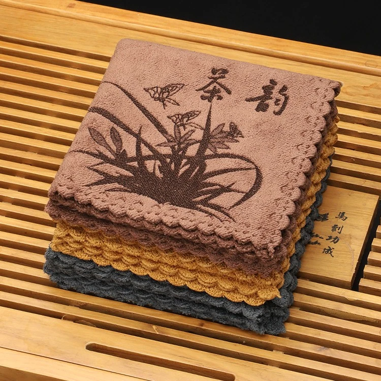 功夫茶巾高档茶布吸水加厚抹布茶具毛巾茶几茶桌布禅意抹布垫茶台