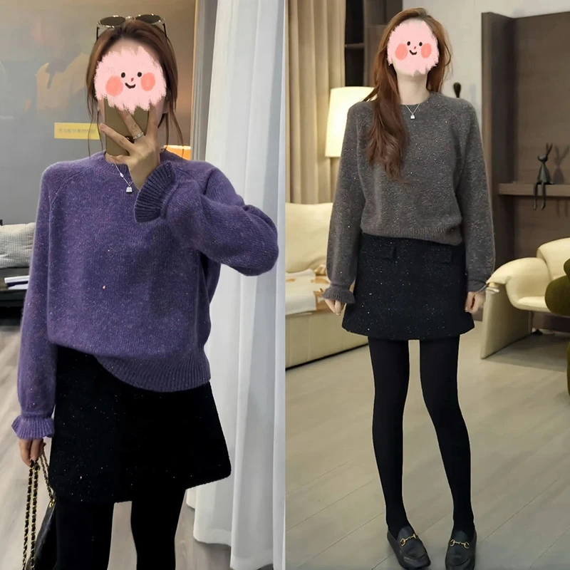 洋气百搭秋冬套装女2024年新款时尚显瘦针织毛衣高腰半身裙两件套