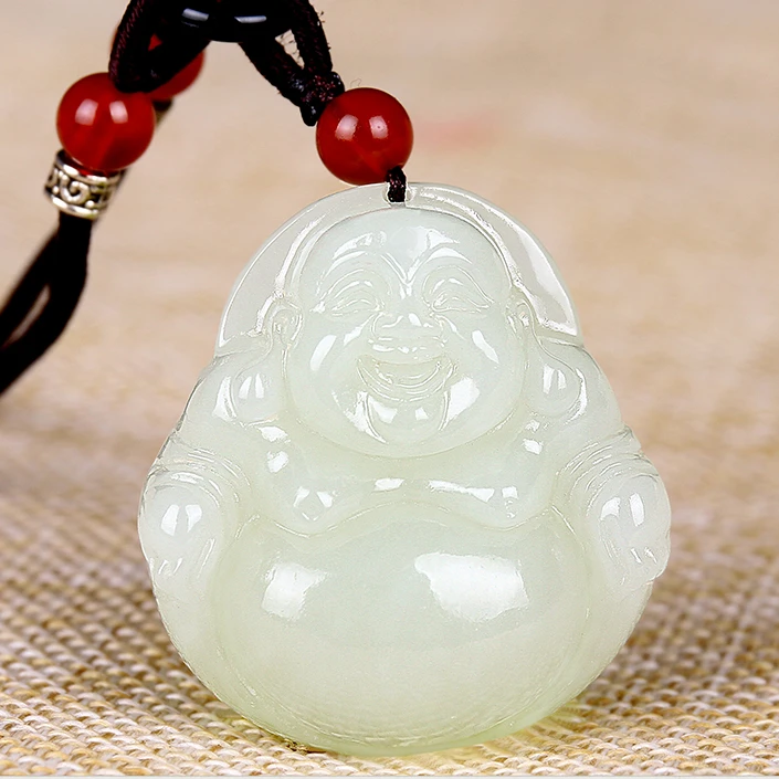 非金属布艺吊坠 吊坠坠子弥勒挂件女项链古风民族风白色