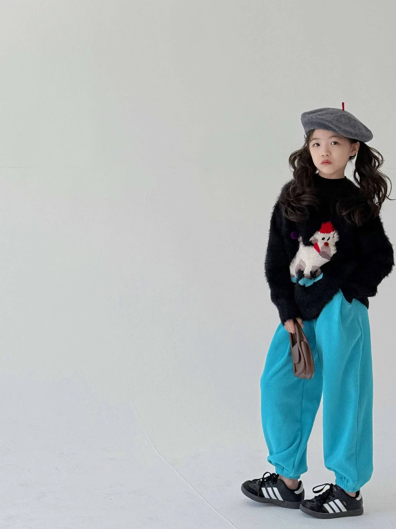 （在仓现货）『小狗』小众定染色进口环保长水貂毛提花毛衣/摇粒绒裤1