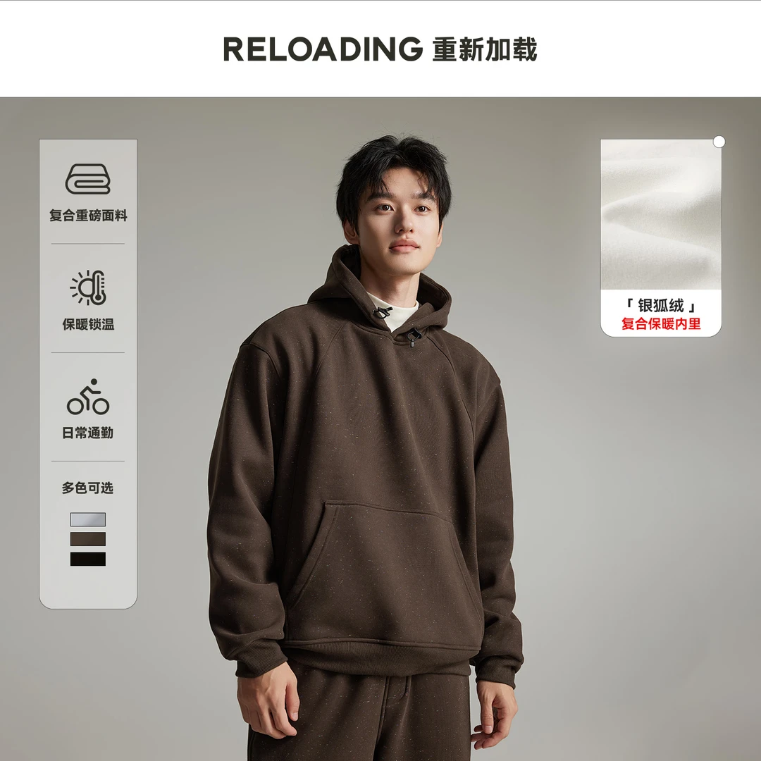 【冬款热销】重新加载 复合银狐绒雅丹风时尚彩点加绒卫衣