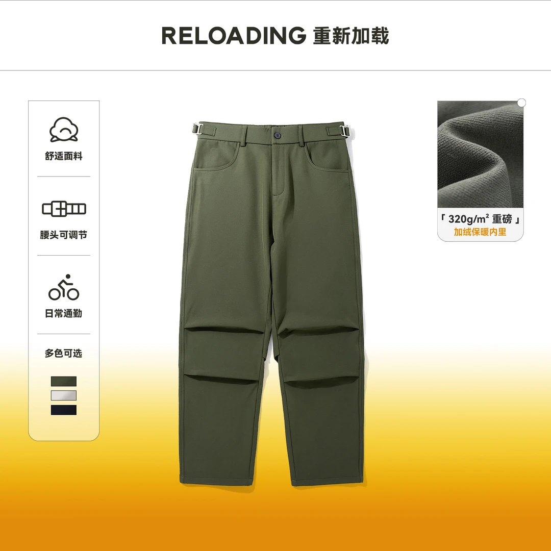 【秋款热销】Reloading重新加载 Cleanfit美式重磅加绒打褶巴黎裤