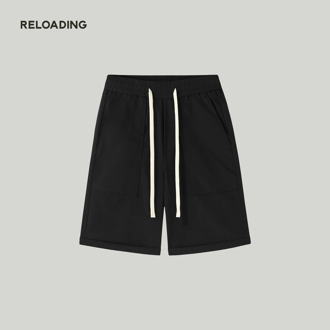 卡其M 2493撞色卷边短裤(颜色尺码不可更改)