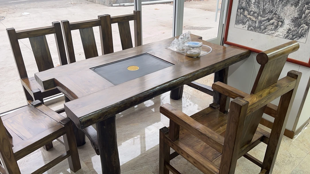 榆木茶桌新中式茶桌客厅禅意