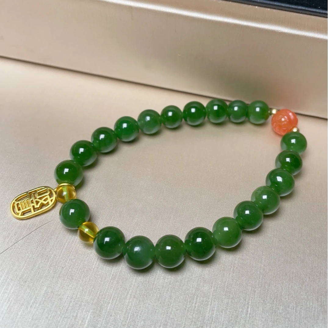 和田碧玉6mm圆珠手串21粒