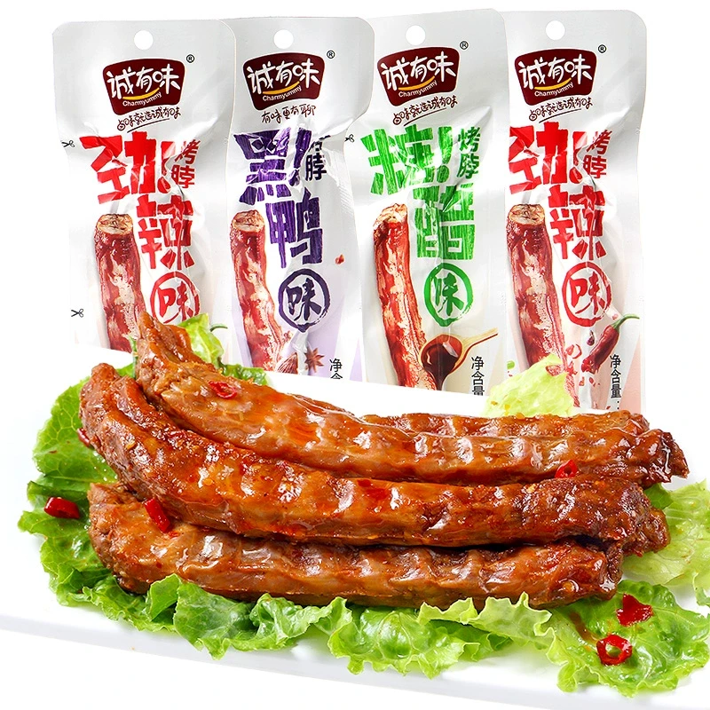 诚有味手撕风干烤脖黑鸭糖醋劲辣卤味鸡肉零食休闲追剧解馋小零食