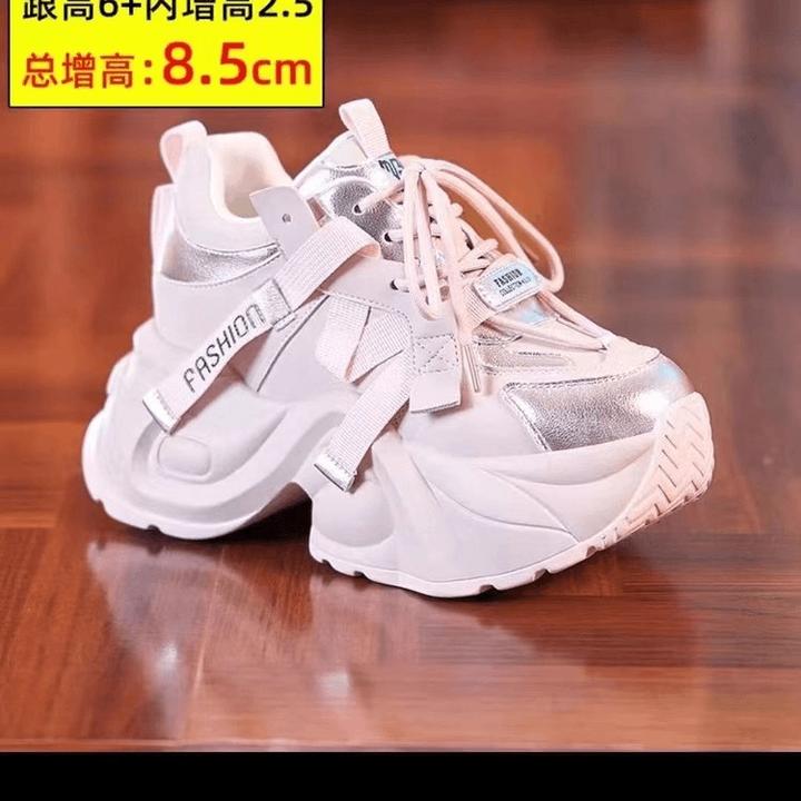 欧货老爹鞋女秋季透气2024新款矮子乐厚底鞋子内增高女鞋9cm增高