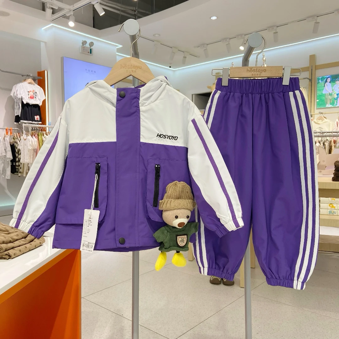 皇室童缘【杜邦三防】2024男童秋季长裤运动套装时尚户外秋款