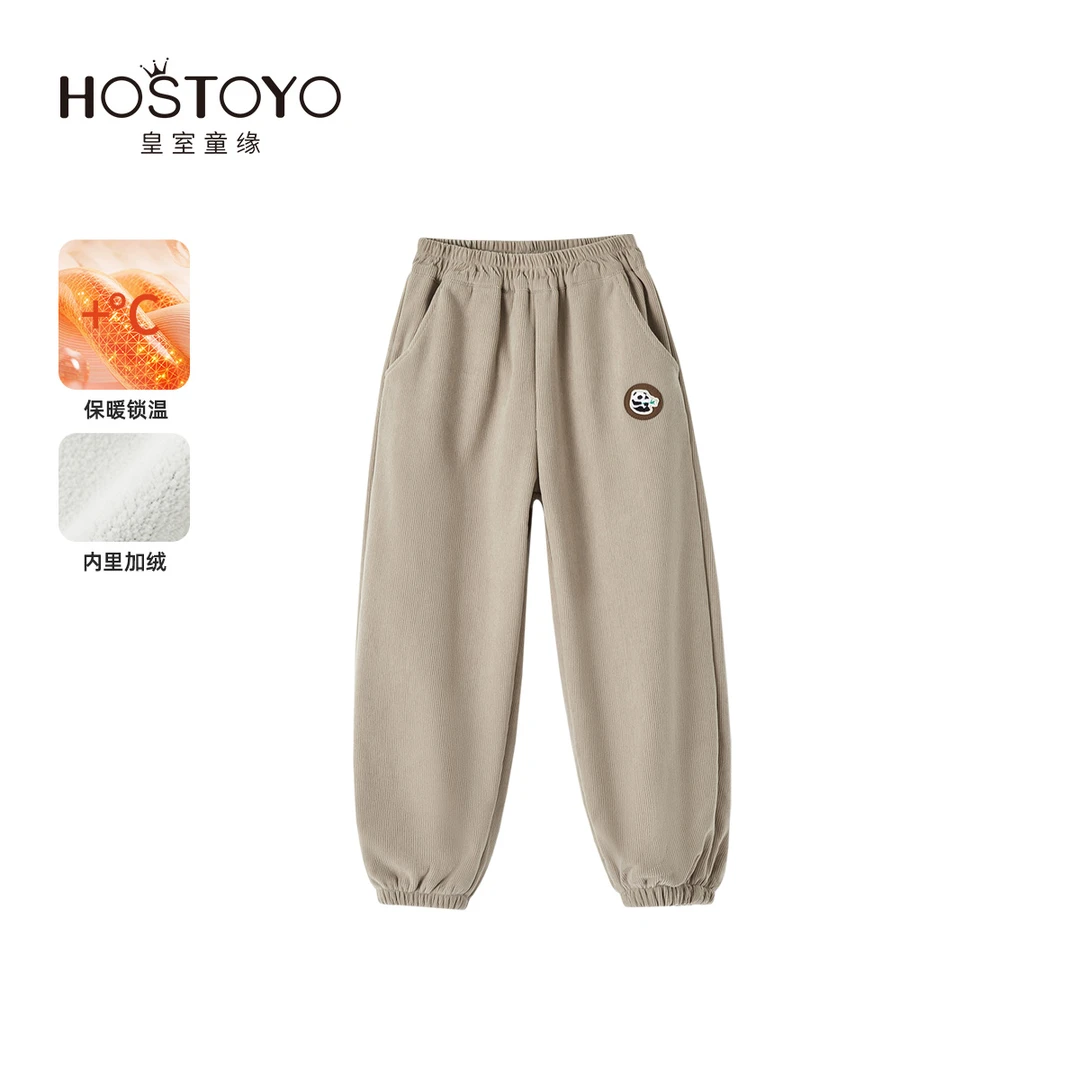 皇室童缘童裤专家加绒加厚男童冬装运动束脚灯芯绒库15430372001