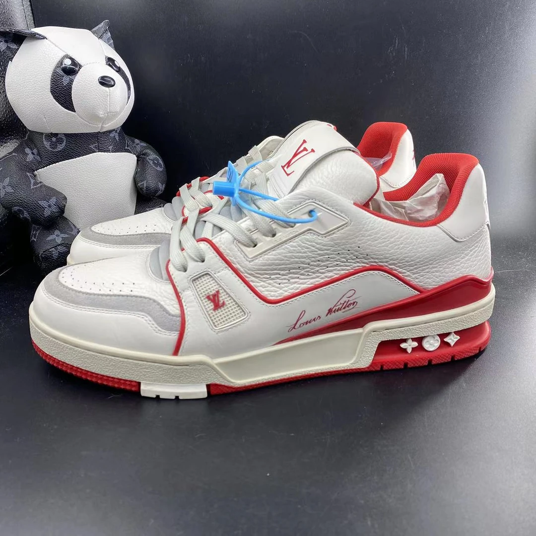 成色不同/Louis Vuitton路易威登白红水泥吹呢trainer/正品/折扣/