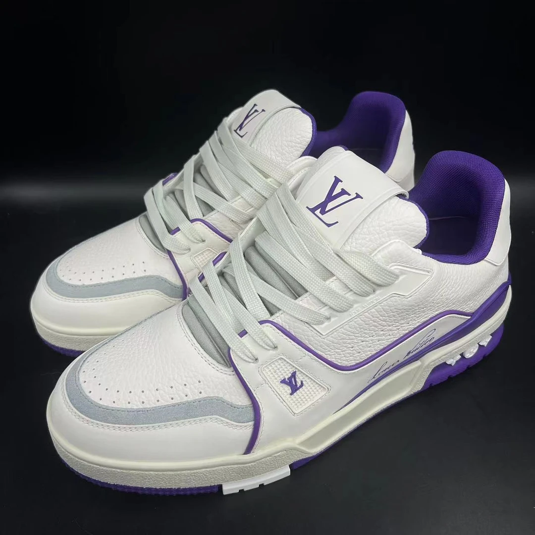 未使用/Louis Vuitton/路易威登白紫水泥吹呢trainer/正品/折扣/