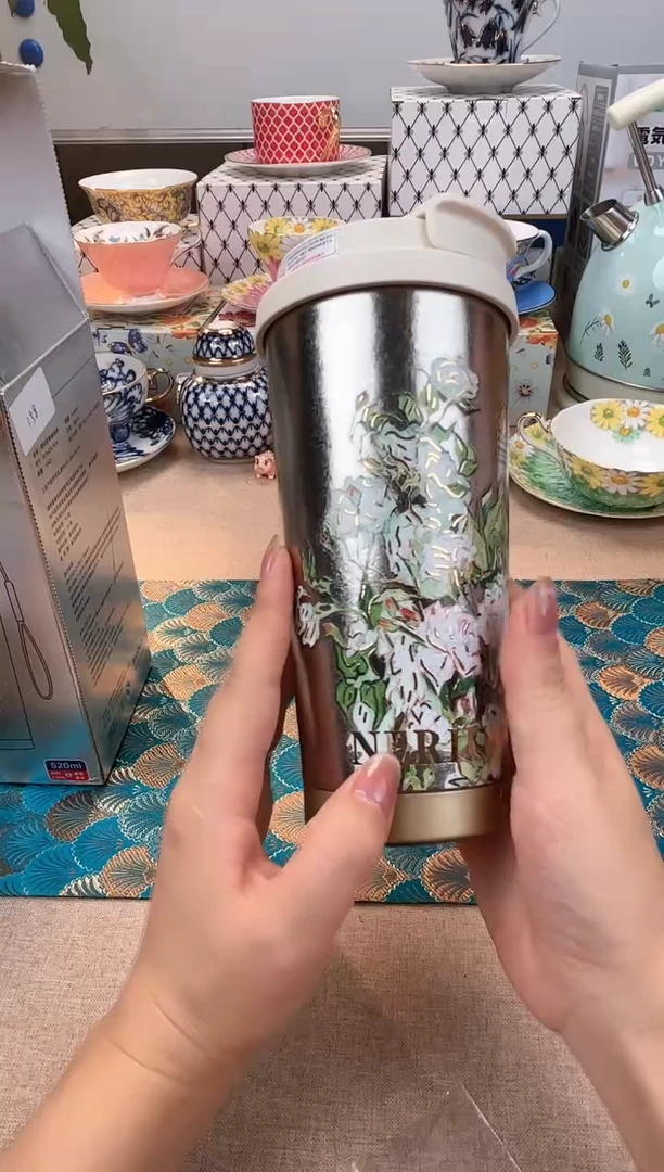 【闪购商品】瓷片147纯钛保温杯白玫瑰~~~