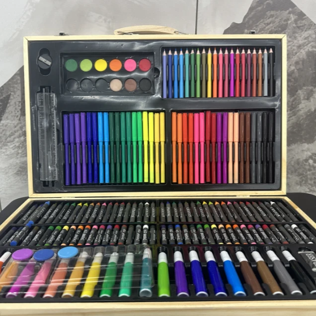 水彩笔绘画套装送画本礼盒画笔蜡笔幼儿园礼物小学生美术用品