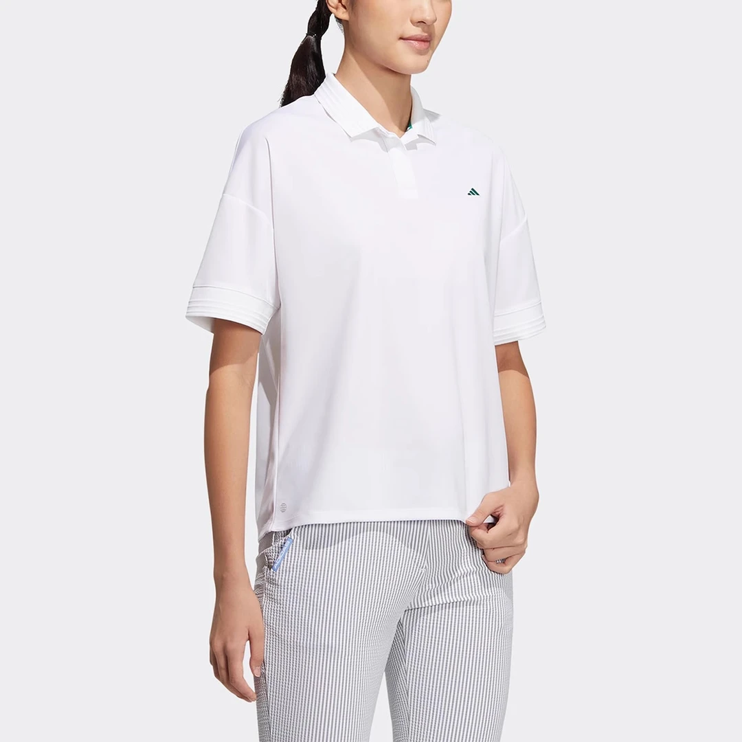 Adidas/阿迪达斯~女子高尔夫夏运动透气休闲短袖POLO衫 HT0032