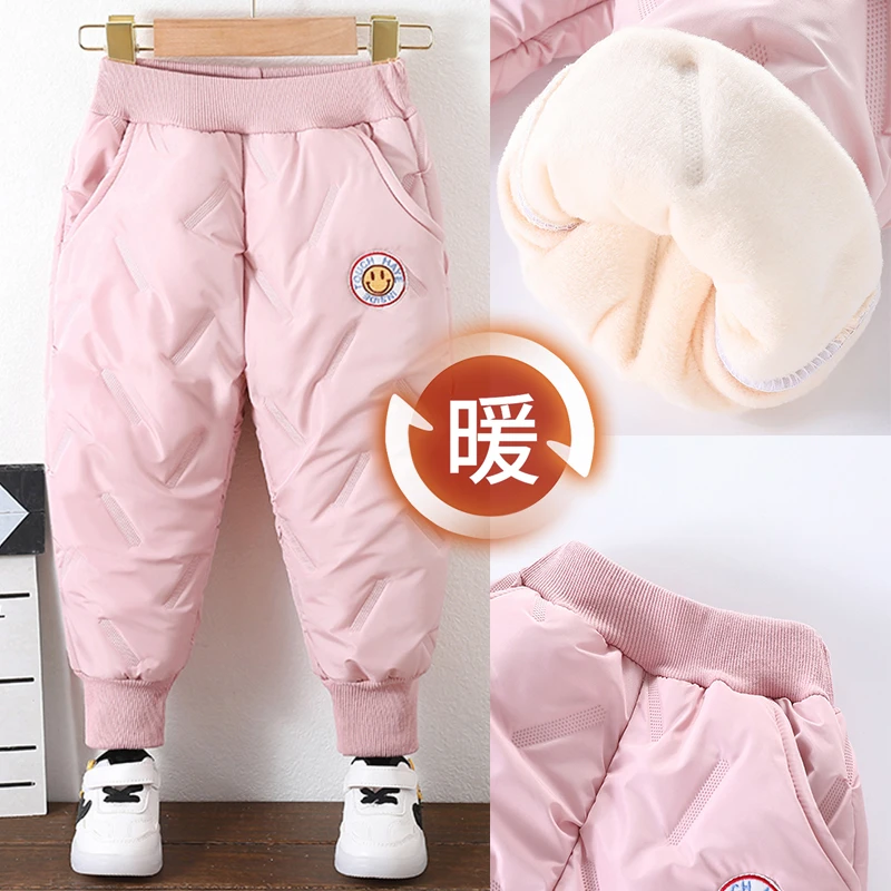 儿童棉裤三层加绒加厚女宝宝冬季外穿防风保暖裤中小童男孩长裤子