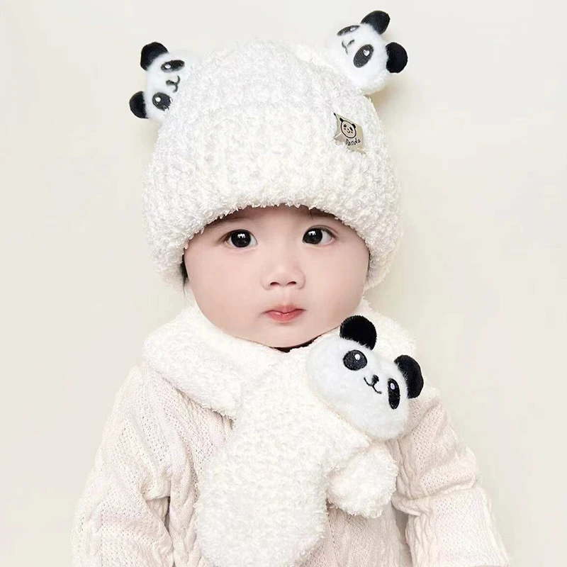 儿童帽子围巾两件套冬天保暖厚款男宝宝毛绒帽女童婴儿帽子秋冬