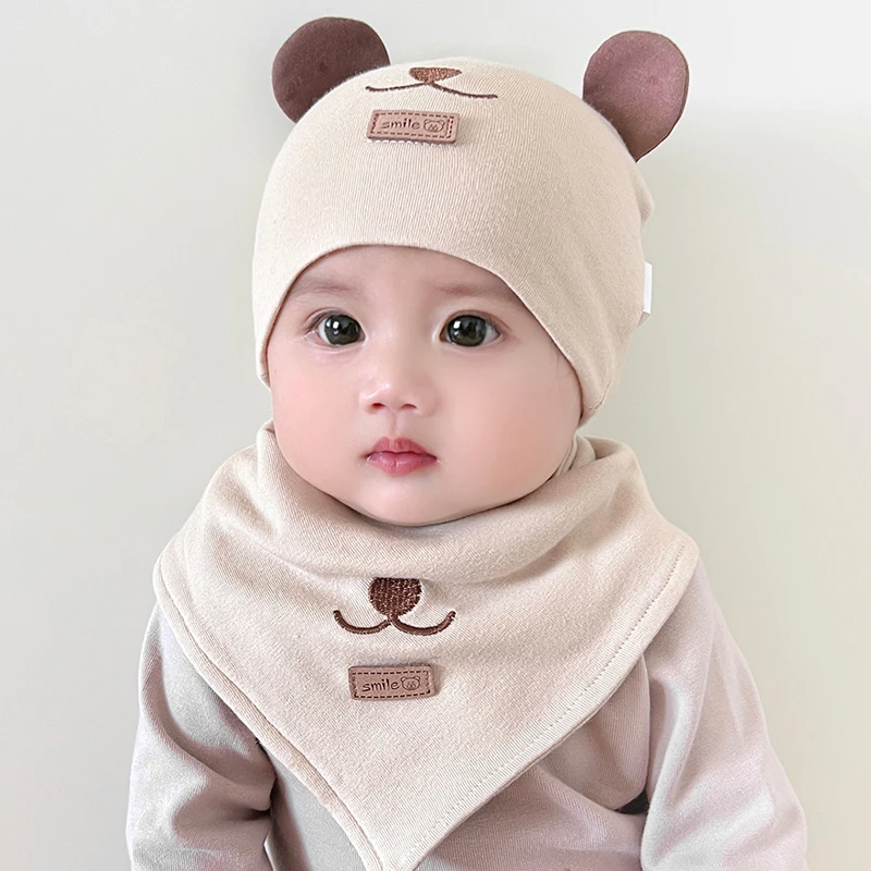 婴儿帽子春秋季可爱宝宝套头帽秋冬季薄款幼儿童护囟门新生儿胎帽