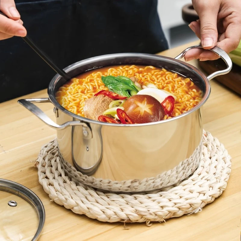 单人家用火锅锅电磁炉专用泡面拉面汤奶锅不锈钢锅热奶烹饪优质锅
