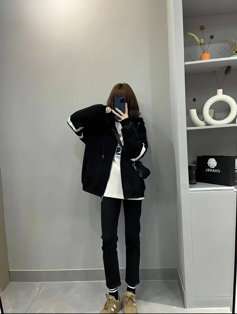 汤圆家 定制款潮牌双杠外套（衣长64）