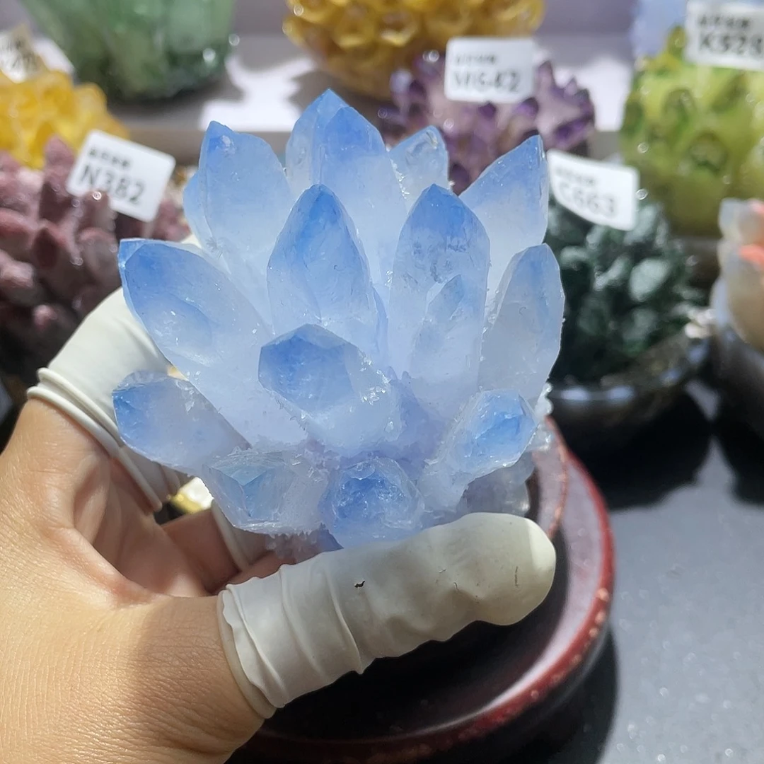 晶花摆件莲花形体摆件