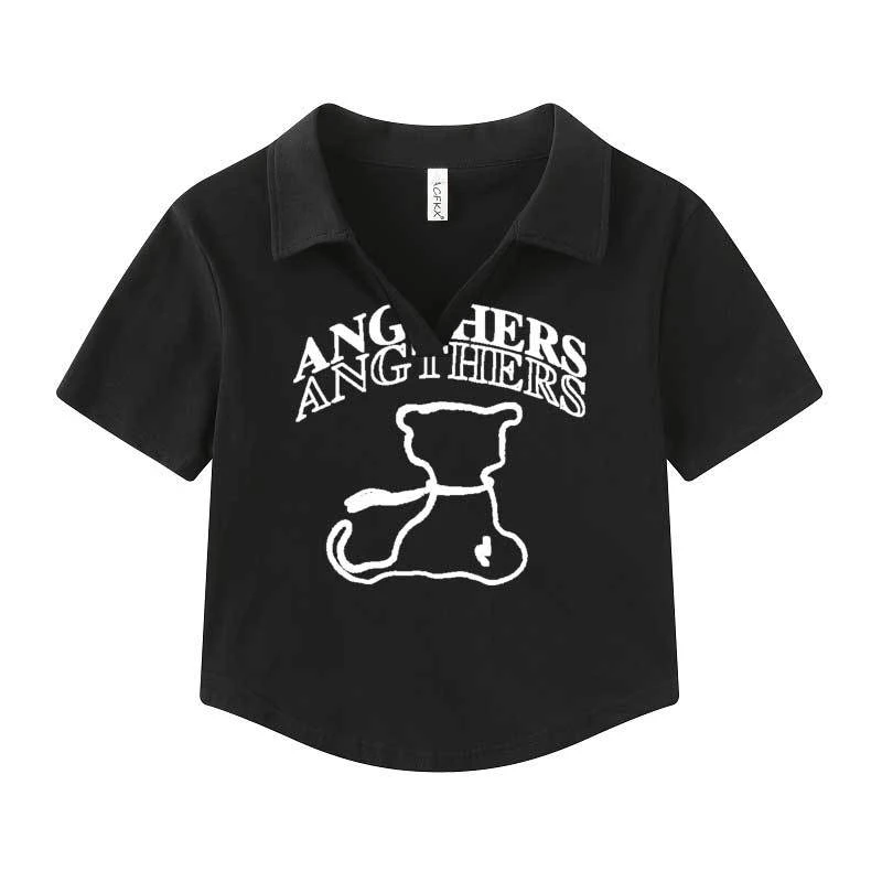 胖mm大码女装夏季新款美式正肩短袖t恤设计感小众短款辣妹上衣ins