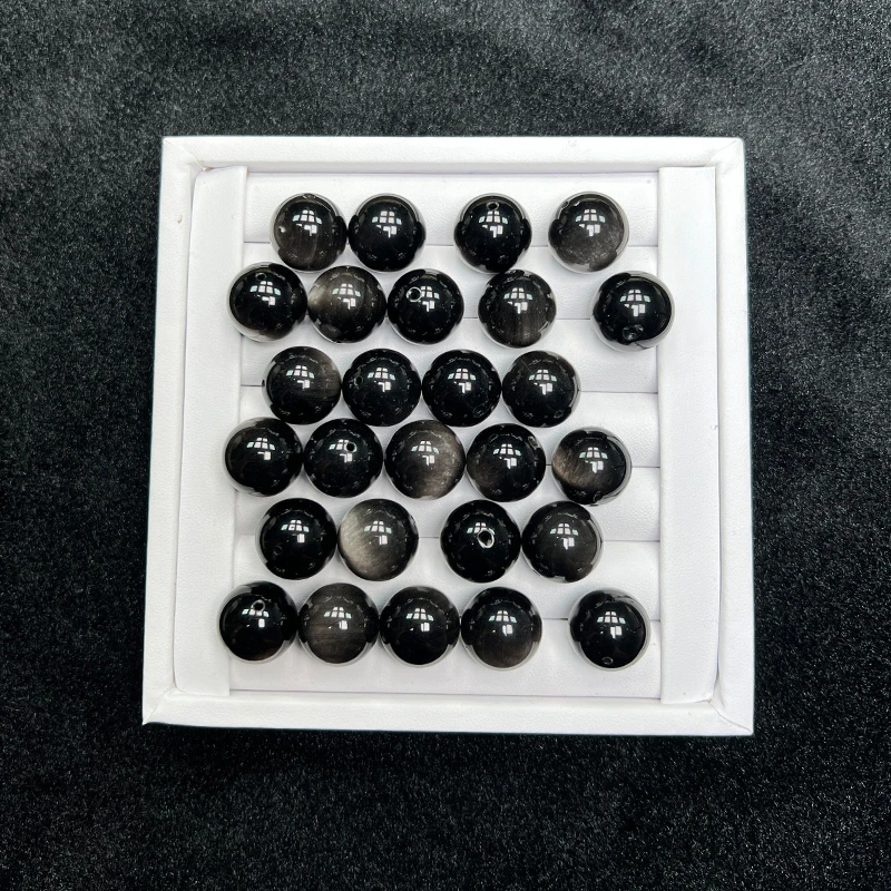 5号链接黑曜岩金耀银曜单珠彩曜冰曜圆珠黑曜石